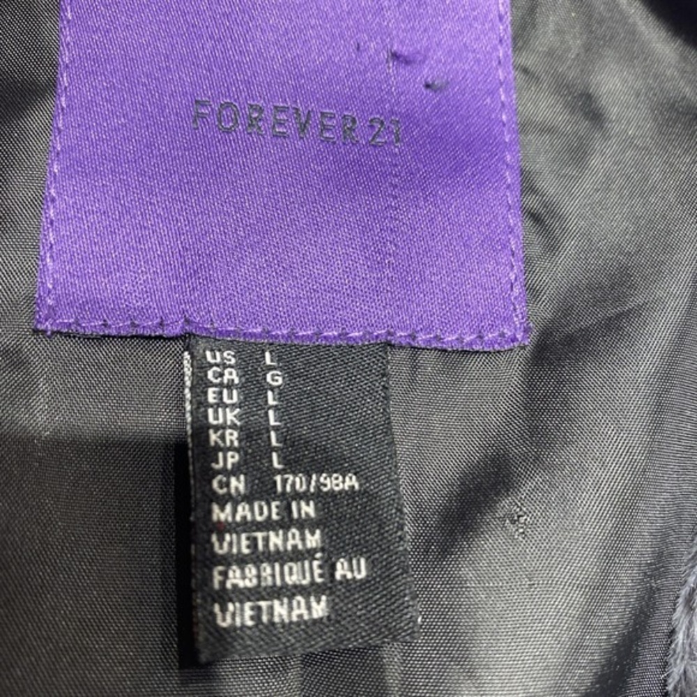 Forever 21 Vintage Style Whimsical Short Gray Bollero Jacket L Zip Wrist 3789 - Picture 11 of 15